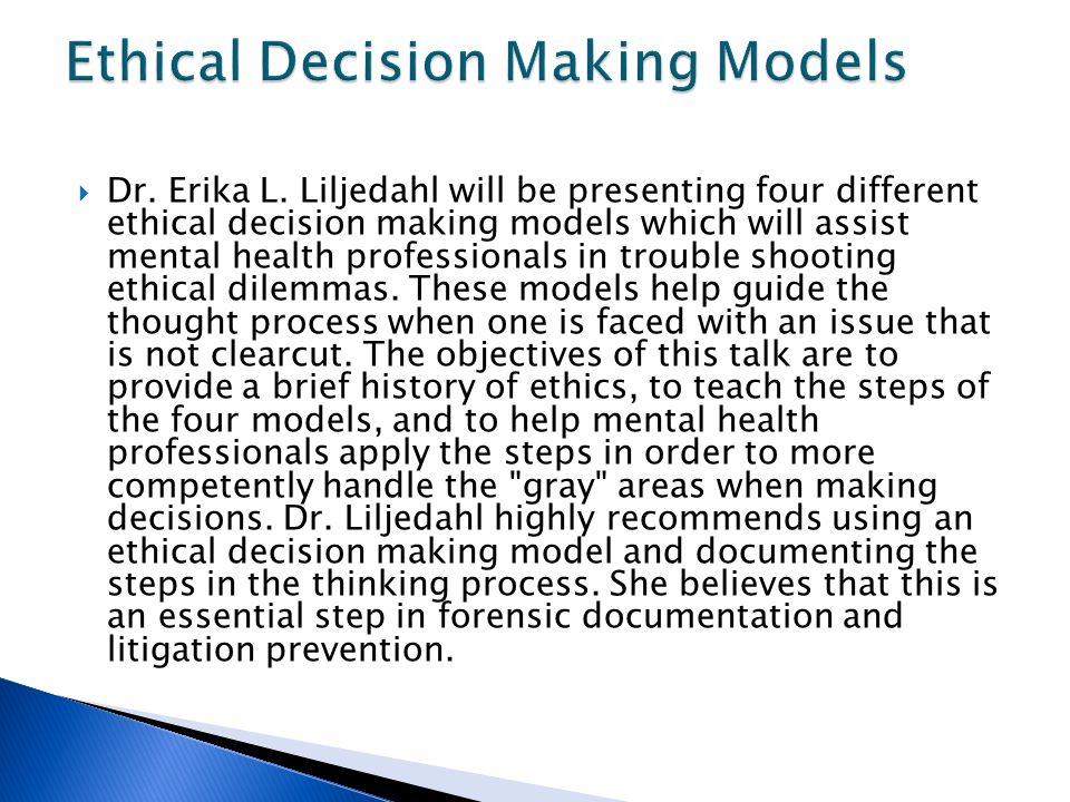 General Guidelines for Ethical Decision Making